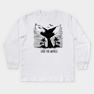 Save The Whales Kids Long Sleeve T-Shirt